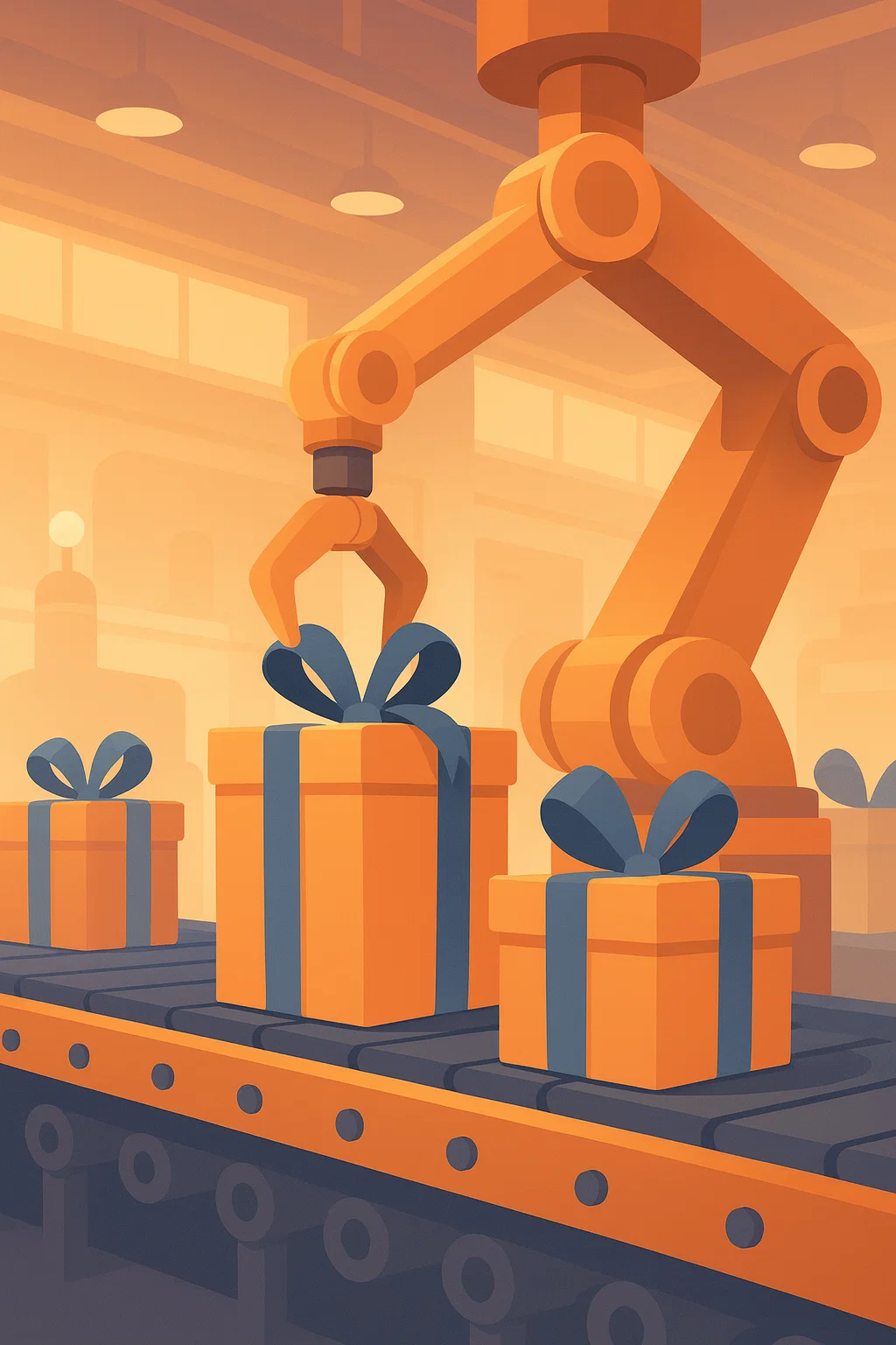 Fábrica da Surprift criando os presentes digitais.